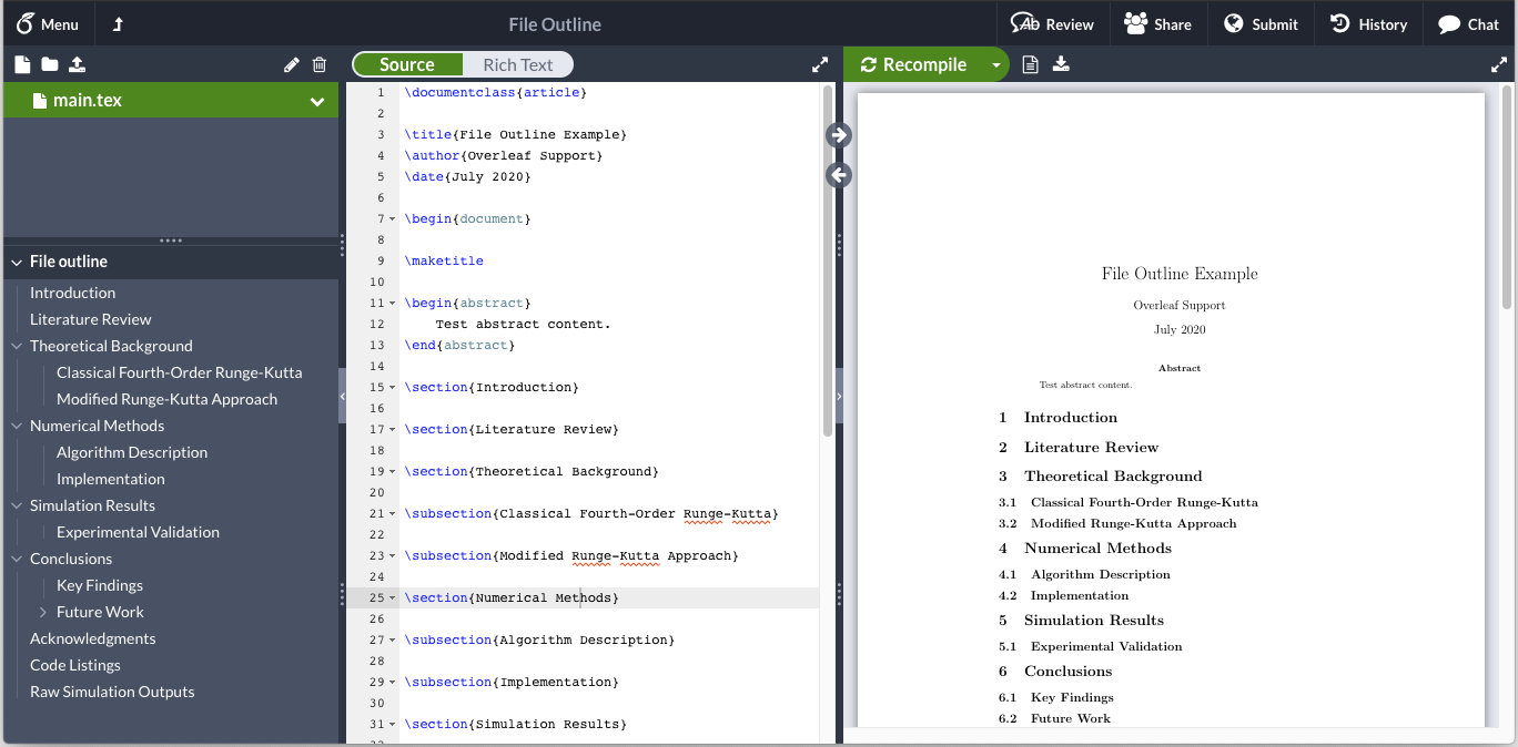 Overleaf File Outline